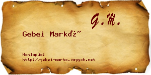 Gebei Markó névjegykártya